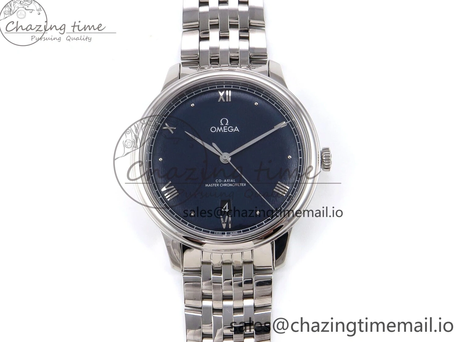 0317 Supportive De Ville Date SS VSF 1:1 Best Edition Blue Dial on SS Bracelet A 7700